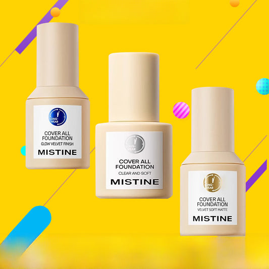 Foundation Liquid Little Blue Shield Foundation Tulen Kedai Utama Rasmi Kulit Kering Foundation Cecair Tahan lama dan tidak gebu